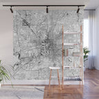 Indianapolis White Map Wall Mural Gallery Image 1