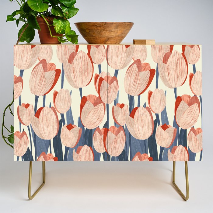 Flowers Tulips pattern Credenza Gallery Image 1