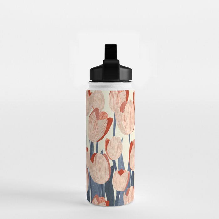 Flowers Tulips pattern Water Bottle Gallery Image 2