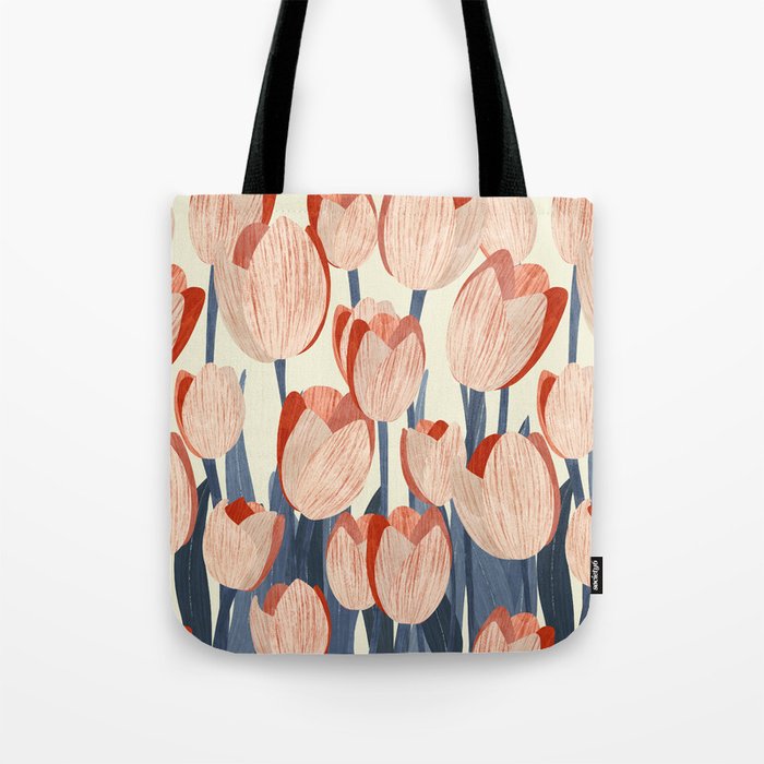 Flowers Tulips pattern Tote Bag Gallery Image 1