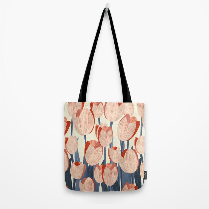 Flowers Tulips pattern Tote Bag Gallery Image 2