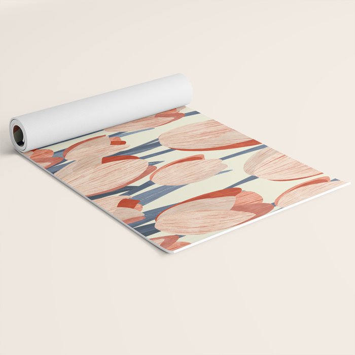 Flowers Tulips pattern Yoga Mat Gallery Image 2