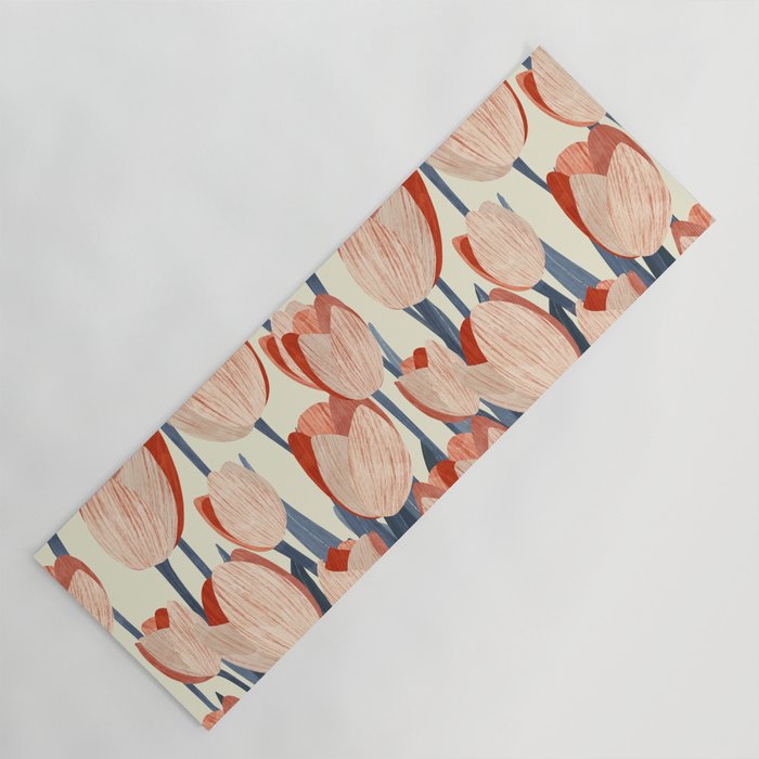 Flowers Tulips pattern Yoga Mat