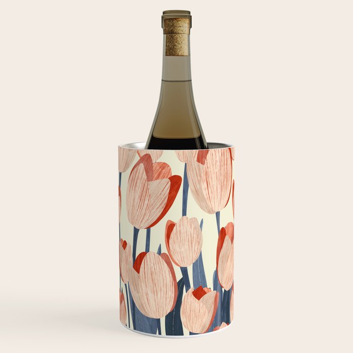Flowers Tulips pattern Wine Chiller Gallery Image 2