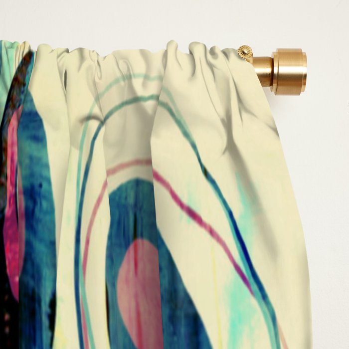 Mid-Century Modern 2 Cats - Graffiti Style Window Curtain Gallery Image 2