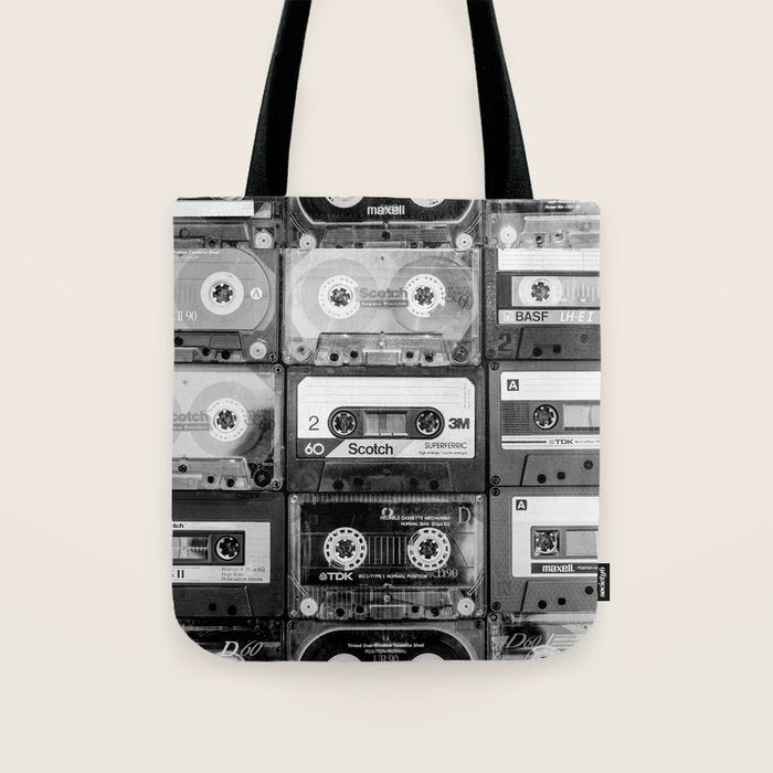 Something Nostalgic - black and white #decor #society6 #buyart Tote Bag Gallery Image 1