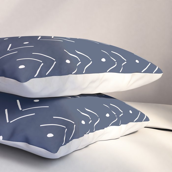 Arrow Lines Pattern in Navy Blue Pillow Sham Gallery Image 3
