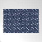 Arrow Lines Pattern in Navy Blue Welcome Mat Gallery Image 1