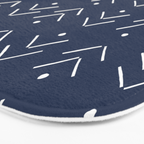 Arrow Lines Pattern in Navy Blue Bath Mat Gallery Image 3