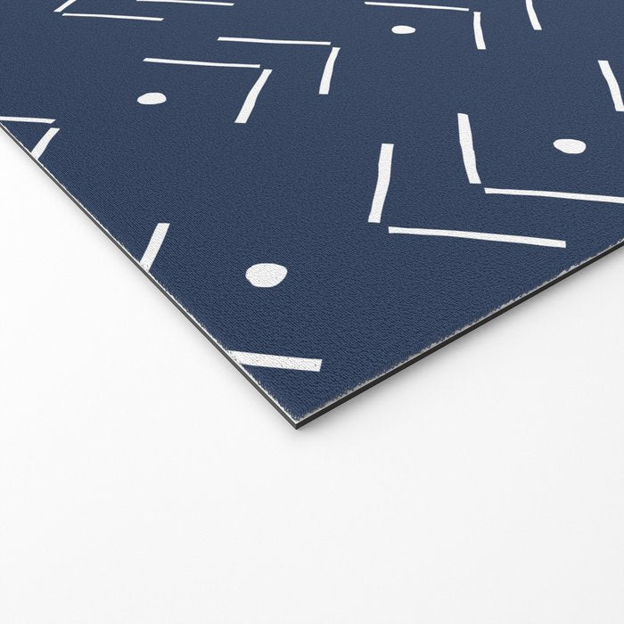 Arrow Lines Pattern in Navy Blue Welcome Mat Gallery Image 2