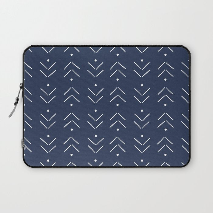 Arrow Lines Pattern in Navy Blue Laptop Sleeve Gallery Image 1