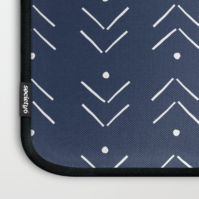 Arrow Lines Pattern in Navy Blue Laptop Sleeve Gallery Image 3