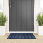 Arrow Lines Pattern in Navy Blue Welcome Mat Gallery Image 3