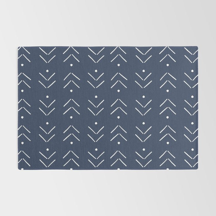Arrow Lines Pattern in Navy Blue Rug Gallery Image 2