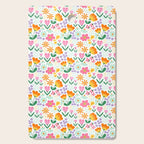 Colorful retro flower folk art pattern Cutting Board Gallery Image 1