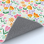 Colorful retro flower folk art pattern Rug Gallery Image 4