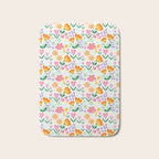 Colorful retro flower folk art pattern Bath Mat Gallery Image 1