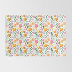 Colorful retro flower folk art pattern Rug Gallery Image 2