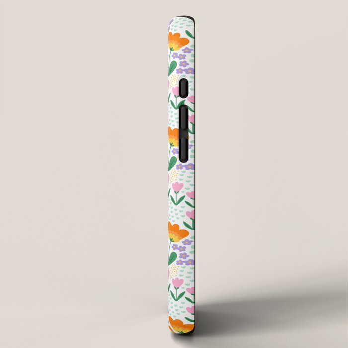Colorful retro flower folk art pattern iPhone Case Gallery Image 2