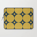 Futura Mid-century Modern Minimalist Abstract Pattern in Mustard Yellow and Navy Blue Laptop Sleeve Gallery Image 1