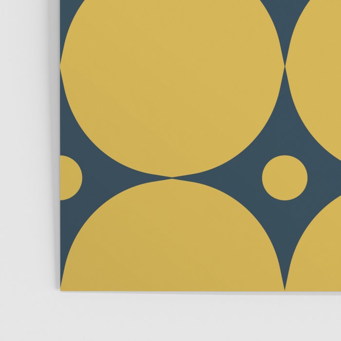 Futura Mid-century Modern Minimalist Abstract Pattern in Mustard Yellow and Navy Blue Poster Gallery Image 3
