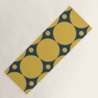 Futura Mid-century Modern Minimalist Abstract Pattern in Mustard Yellow and Navy Blue Yoga Mat Gallery Image 1