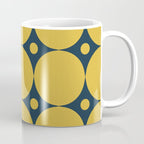Futura Mid-century Modern Minimalist Abstract Pattern in Mustard Yellow and Navy Blue Coffee Mug Gallery Image 1