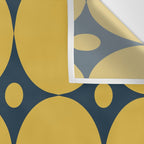Futura Mid-century Modern Minimalist Abstract Pattern in Mustard Yellow and Navy Blue Wall Tapestry Gallery Image 3