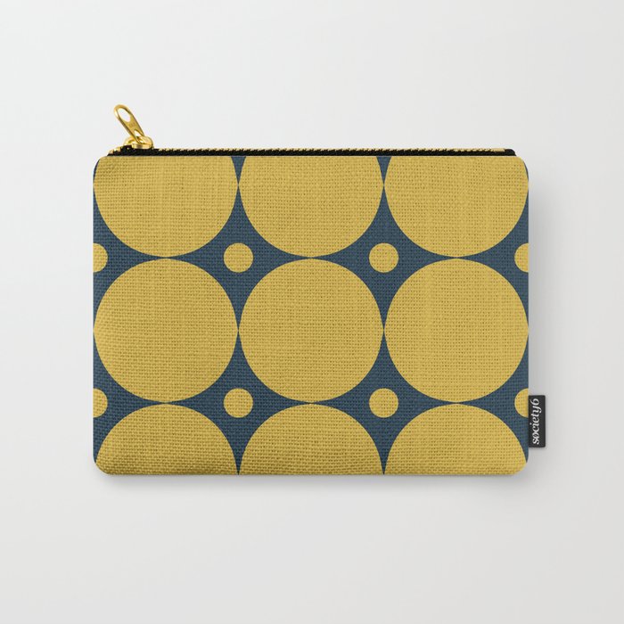 Futura Mid-century Modern Minimalist Abstract Pattern in Mustard Yellow and Navy Blue Carry All Pouch Gallery Image 1