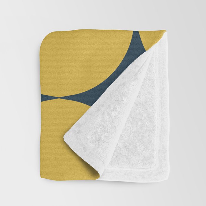 Futura Mid-century Modern Minimalist Abstract Pattern in Mustard Yellow and Navy Blue Throw Blanket Gallery Image 3