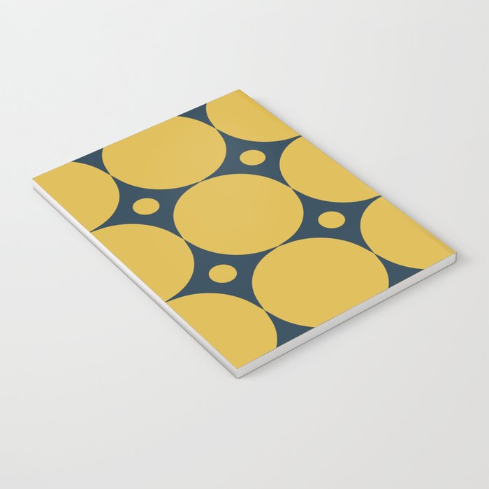 Futura Mid-century Modern Minimalist Abstract Pattern in Mustard Yellow and Navy Blue Notebook Gallery Image 3