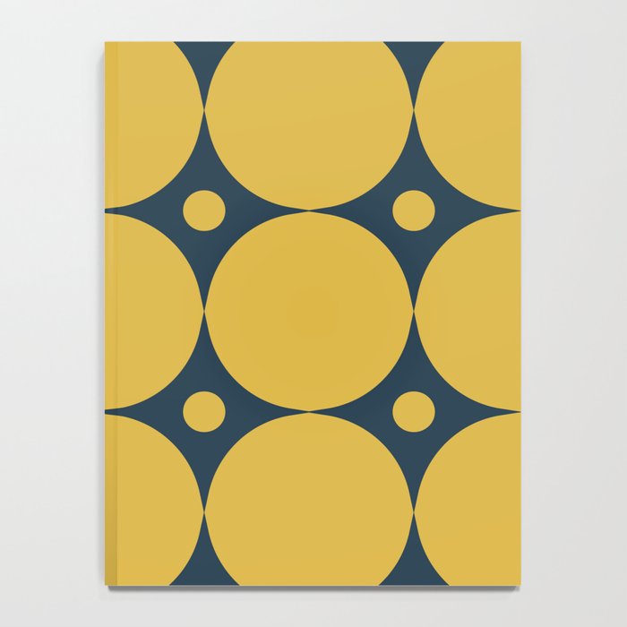 Futura Mid-century Modern Minimalist Abstract Pattern in Mustard Yellow and Navy Blue Notebook Gallery Image 4