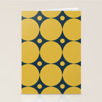 Futura Mid-century Modern Minimalist Abstract Pattern in Mustard Yellow and Navy Blue Stationery Card Gallery Image 2