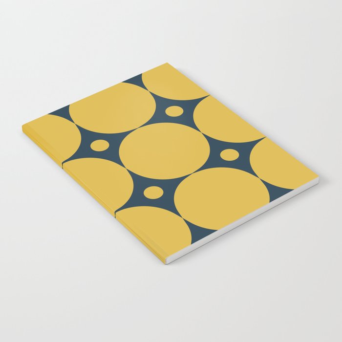 Futura Mid-century Modern Minimalist Abstract Pattern in Mustard Yellow and Navy Blue Notebook Gallery Image 2