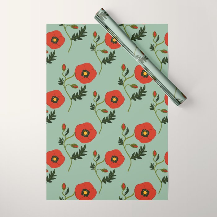 Red Poppy Wrapping Paper