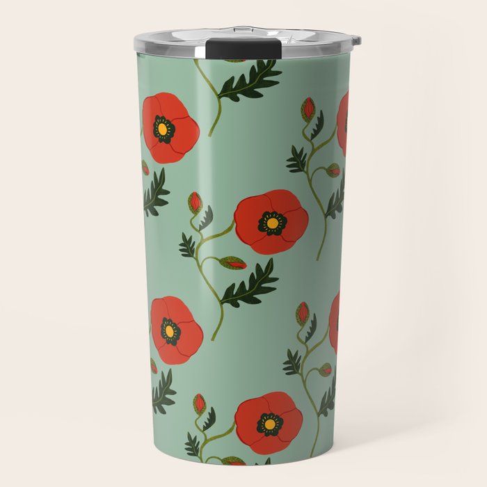 Red Poppy Travel Mug Gallery Image 1