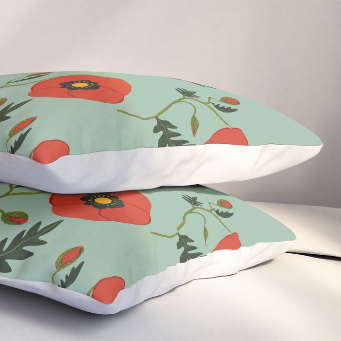 Red Poppy Pillow Sham Gallery Image 3