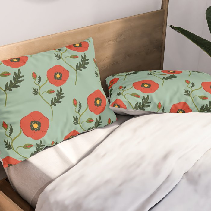 Red Poppy Pillow Sham Gallery Image 2