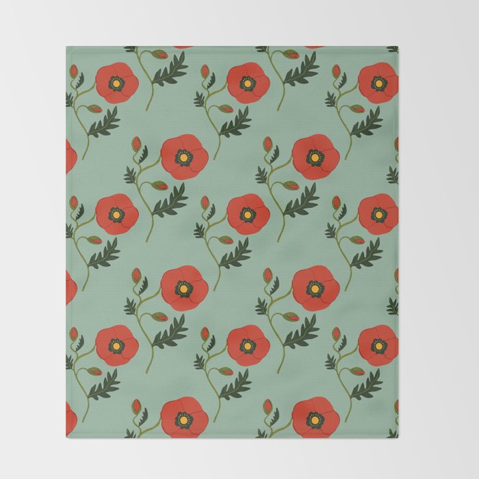 Red Poppy Throw Blanket Gallery Image 2