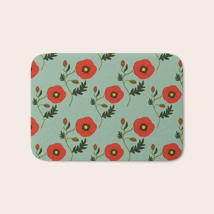 Red Poppy Bath Mat Gallery Image 1