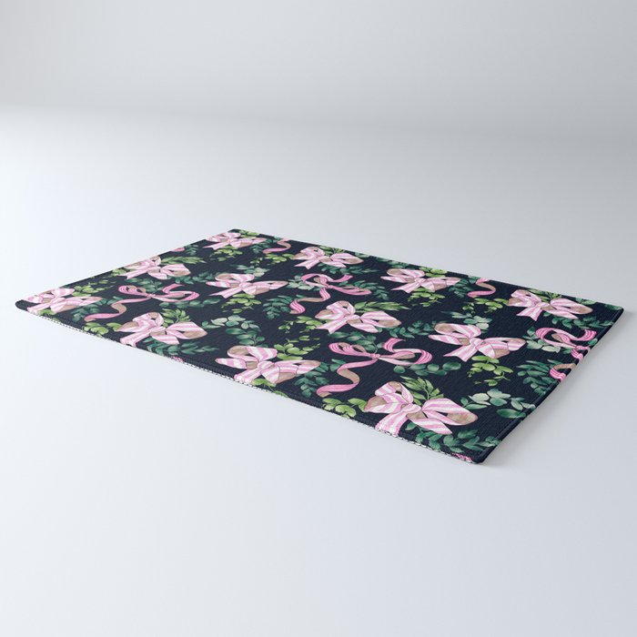 Whimsical Cheerful Bows Plants Rug Gallery Image 3
