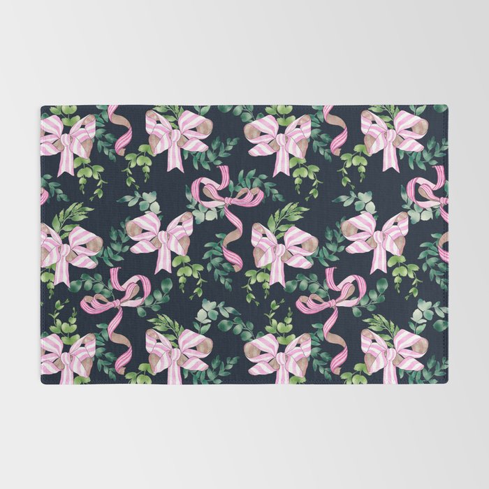 Whimsical Cheerful Bows Plants Rug Gallery Image 2