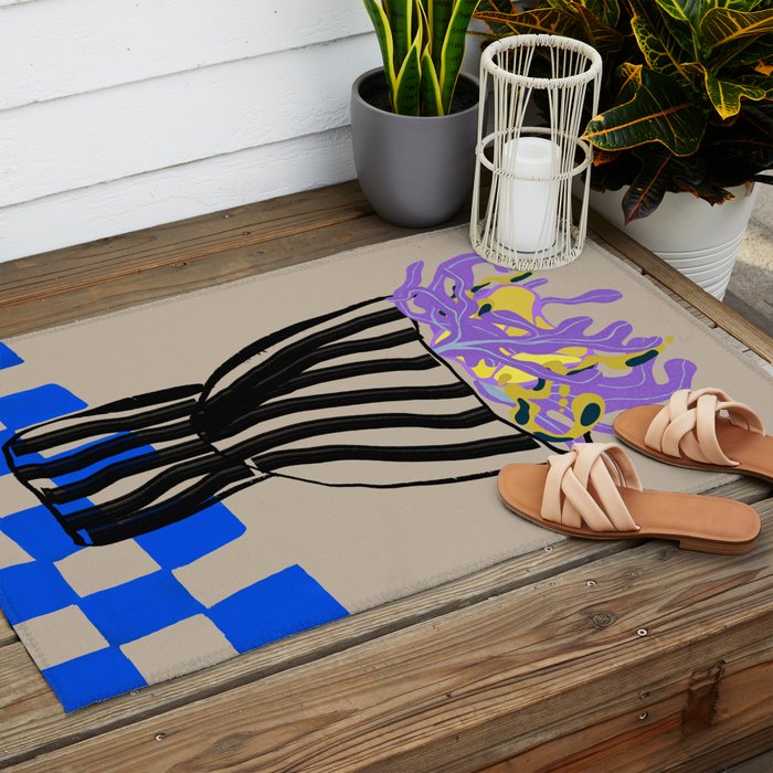 Modern Vase of Flowers Outdoor Rug Gallery Image 2