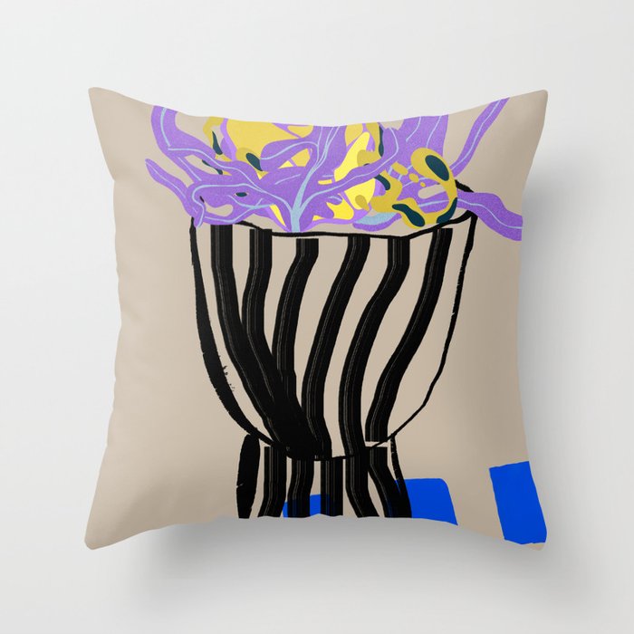 Modern Vase of Flowers Throw Pillow Gallery Image 6