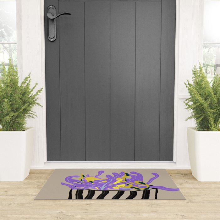 Modern Vase of Flowers Welcome Mat Gallery Image 3