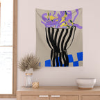 Modern Vase of Flowers Wall Tapestry Gallery Image 2