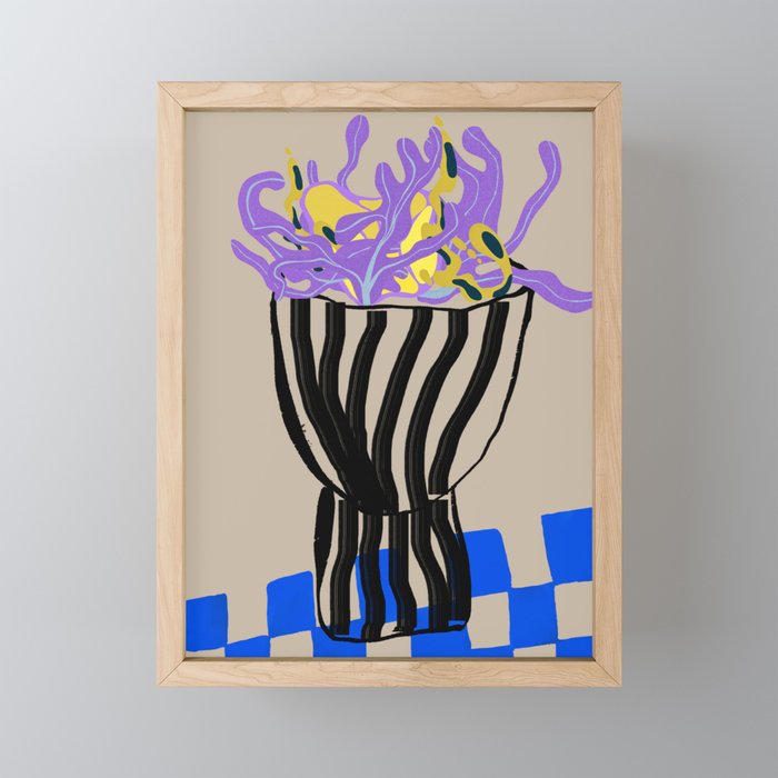 Modern Vase of Flowers Mini Art Print Gallery Image 1