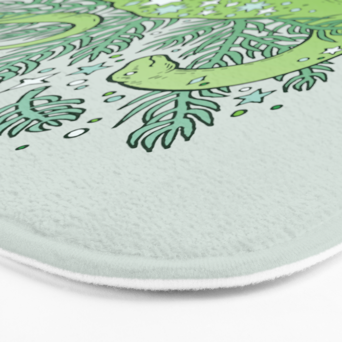 Evergreen Apatosaurus | Dinosaur Cosmic Festive Art Bath Mat Gallery Image 3