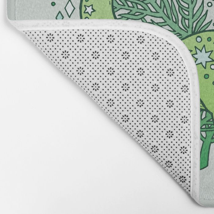 Evergreen Apatosaurus | Dinosaur Cosmic Festive Art Bath Mat Gallery Image 2