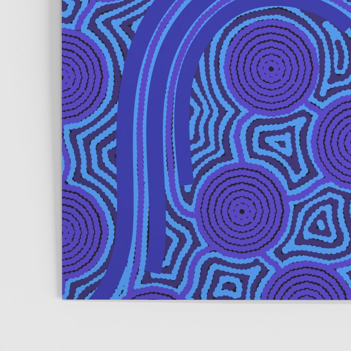 The Rivers around Us (blue) - Authentic Aboriginal Art Poster Gallery Image 3